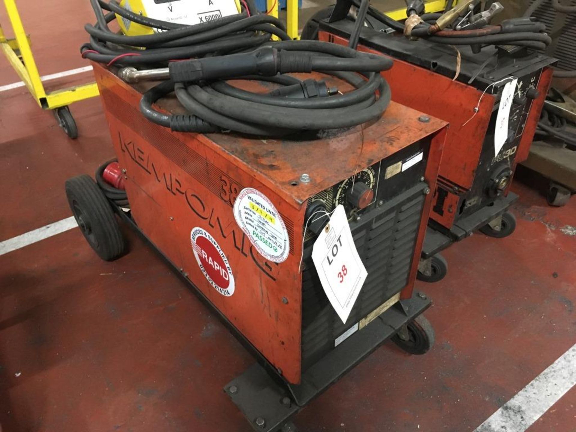 Kemppi Kempomig 3800 mig welder, Serial No. 711740C, with TecArc calibox box DC6000i display - Image 2 of 5