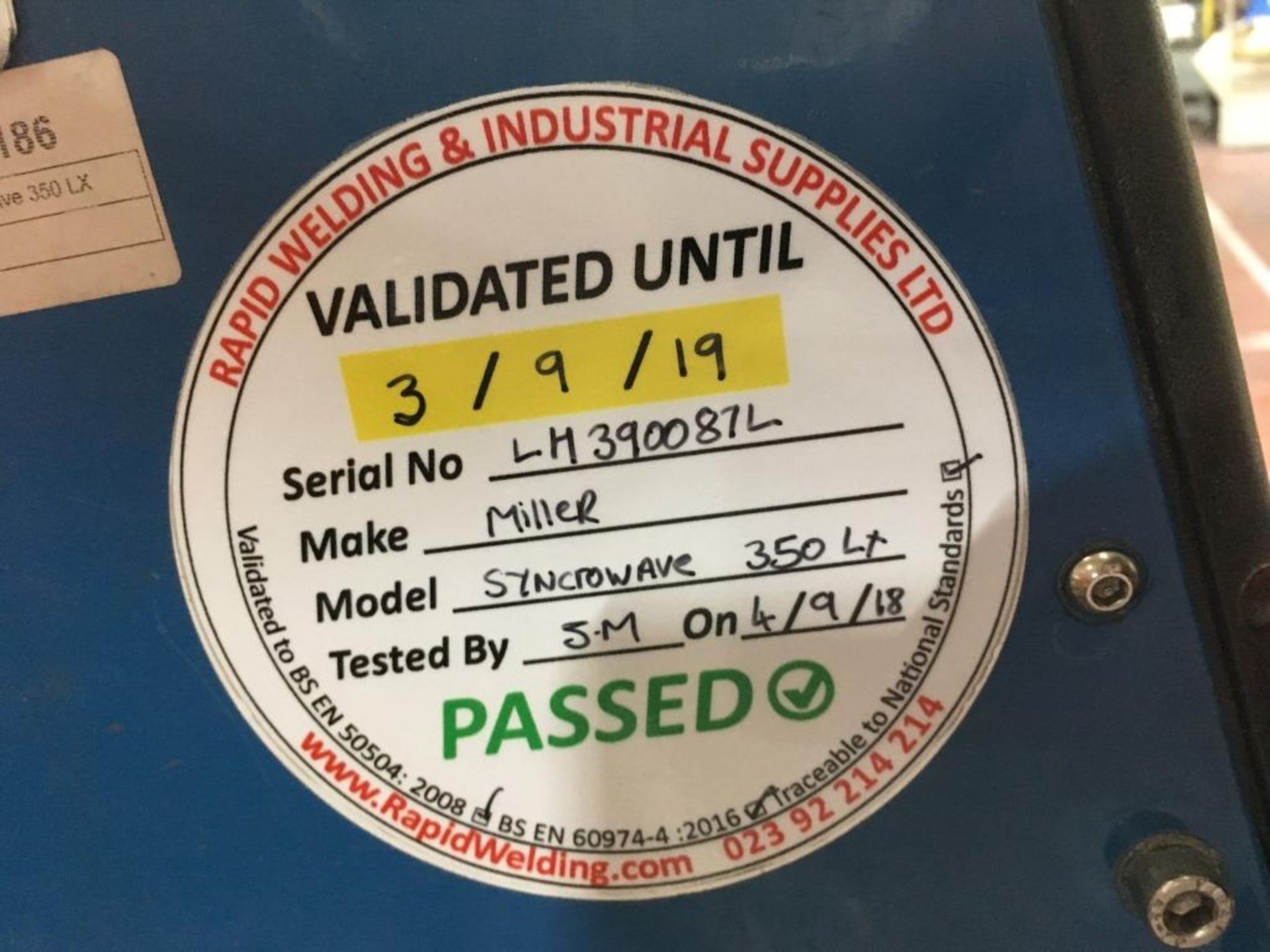 Miller Syncrowave 350LX AC/DC squarewave power source, Serial No. LH390087L, with TA XC600 water - Bild 7 aus 7