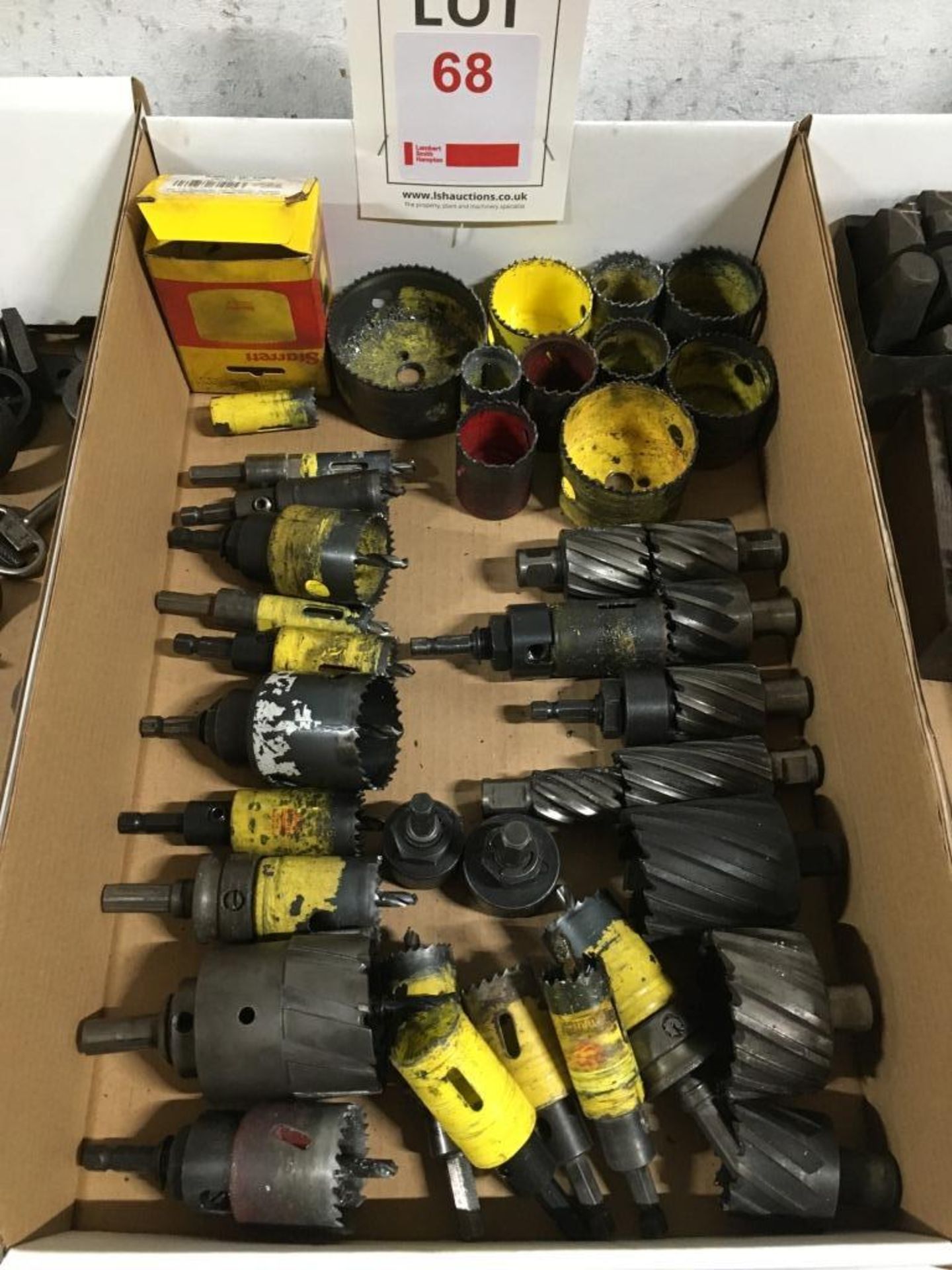 Various hole saw tooling, in two boxes