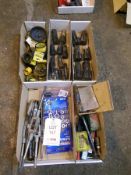 Assorted tap and die sets, hole saws etc in 5 boxes