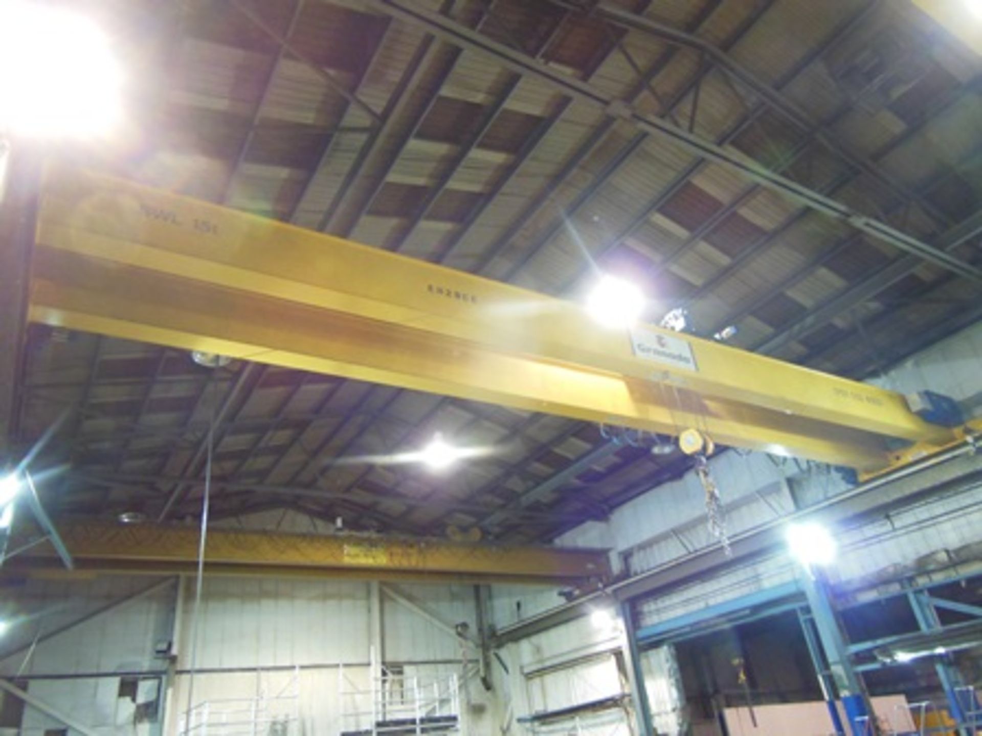 Granada twin beam overhead gantry crane 15-tonne capacity Approx. 16 metre span with pendant control - Image 2 of 2