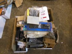 Box of assorted ironmongery including clasps, bolts, hinges etc