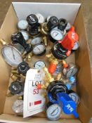 Box of assorted gas bottle gauges