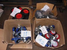 4 boxes of castors and wheels