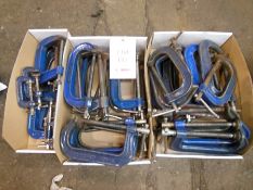 3 boxes of assorted G clamps