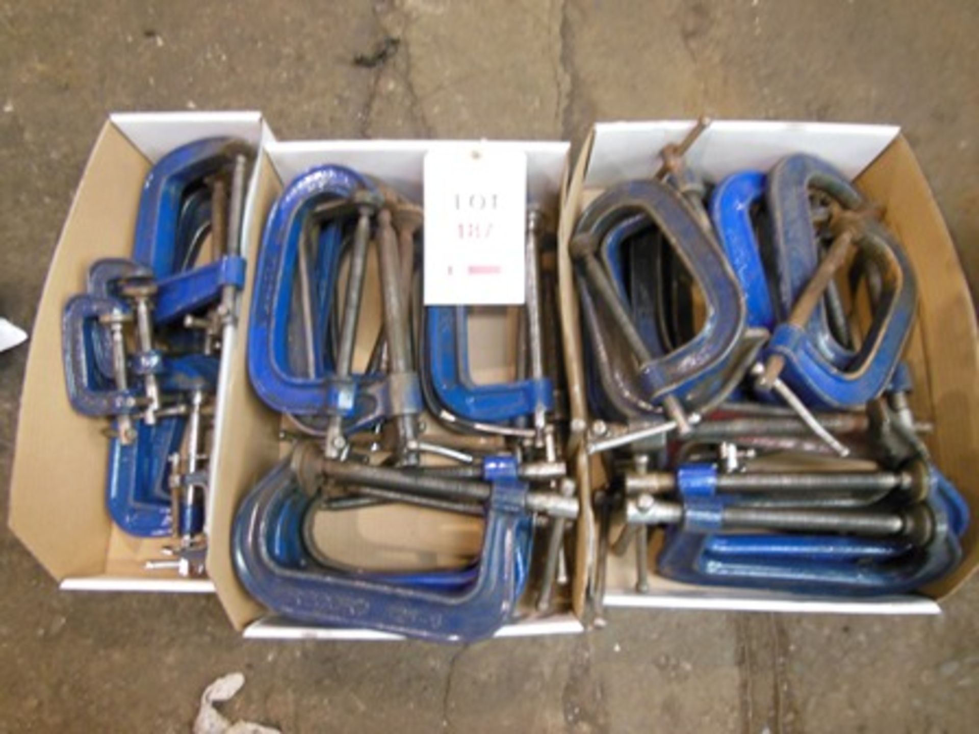 3 boxes of assorted G clamps