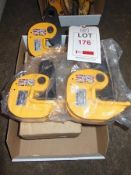 5 Raptor CL 1-tonne plate lifting clamps (4 unused)