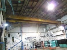 Fellows & Stringer twin beam overhead gantry crane 10-tonne capacity Approx. 16m span with pendant