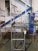 Mobile tubular alloy work platform with ladder