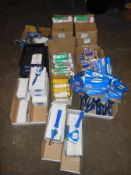 Quantity of painting accessories including rollers, cage frames, brushes, paint trays etc