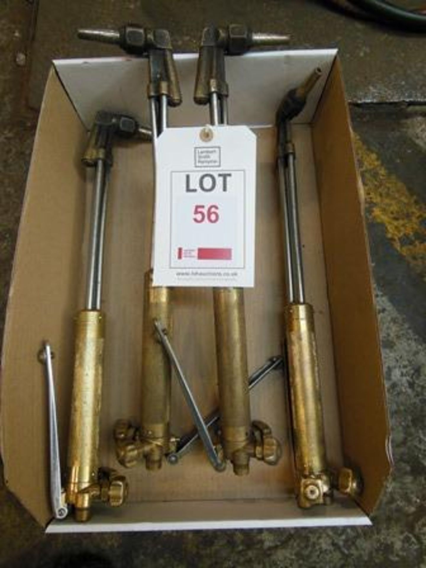 Box containing 4 oxyacetylene gas torches