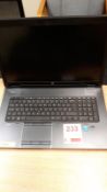 HP ZBook 17 laptop with Core i7 processor