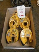 4 assorted plate lifting clamps