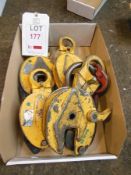 4 assorted plate lifting clamps