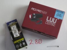 1x Pico Pro 520 Front Light Luu SRP £99.991x Cherry Bomb 1W Rear Light Niterider SRP £24.99