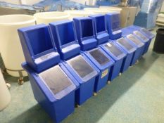 8 Fletcher RM15TR mobile ingredients bins and 5 Fletcher small ingredients bins