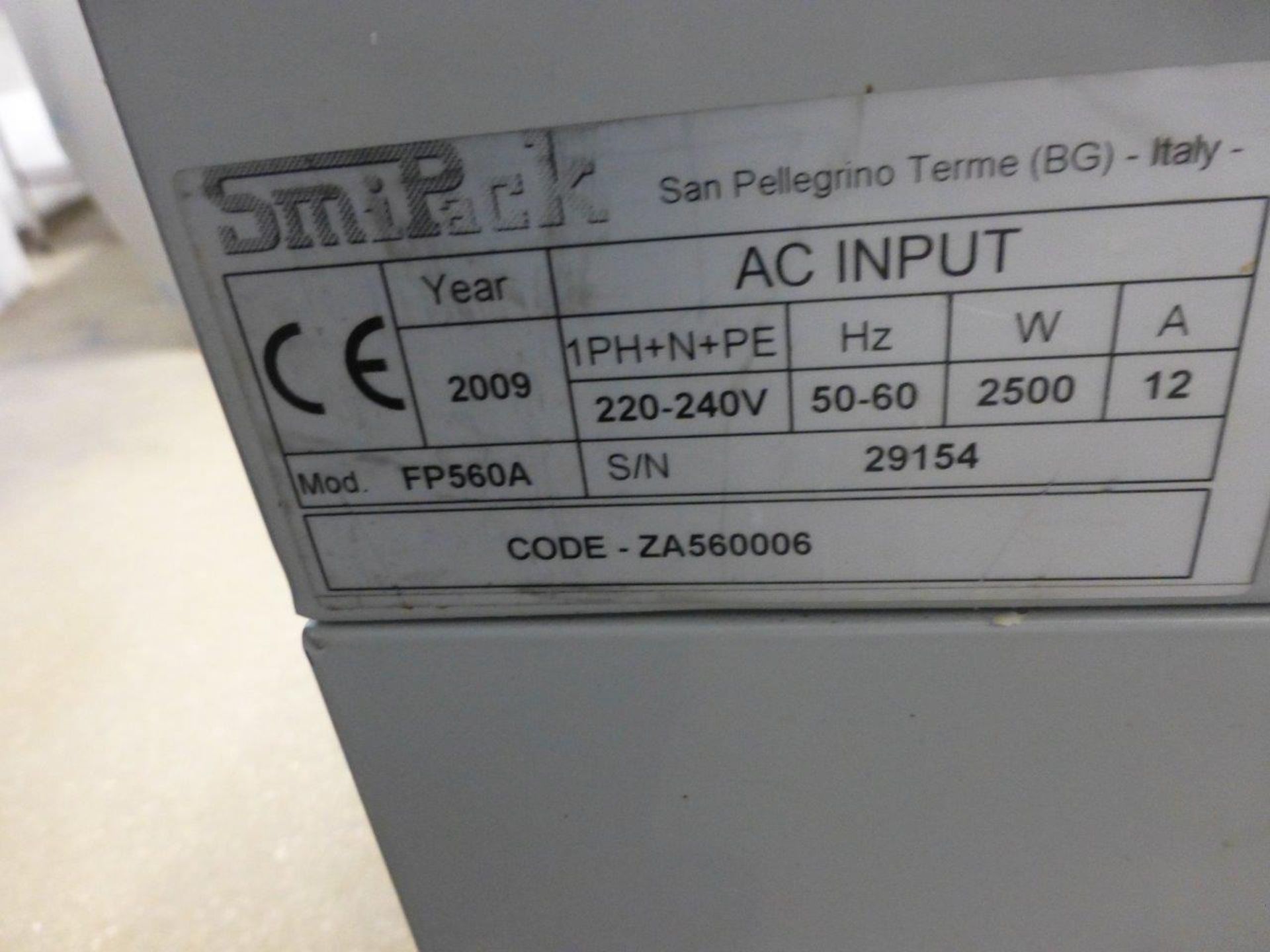 ADPAK SmiPack model FP560A L sealer (2009), Serial no. 29154 - Image 2 of 2