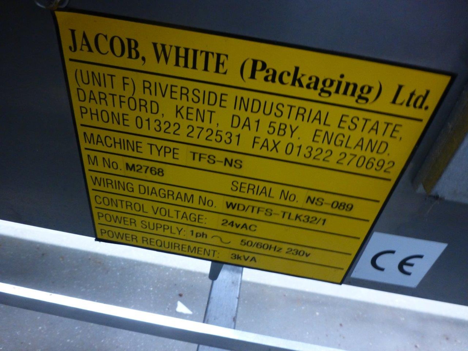 Jacob White TFS-NS carton sealing machine, Serial no. NS-089 - Image 4 of 4