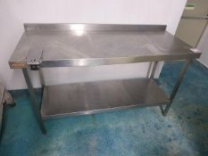 Franke stainless steel 2-tier food preparation table, 1500mm x 580mm x 840mm high