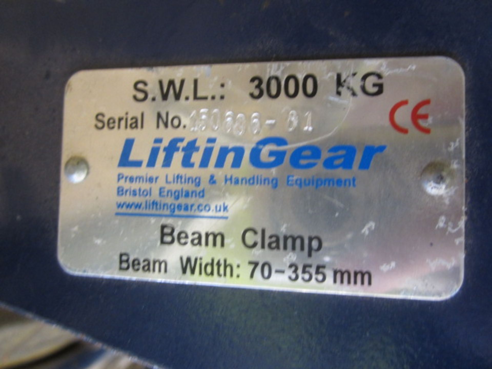 2 x Liftigear beam clamps, SWL 3000kg, beam width 70-355mm. **NB: This item has no record of - Image 2 of 2