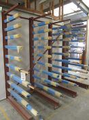 Floor mounted metal frame single sided storage rack, approx. sixe 2.5m x height: 2.3m