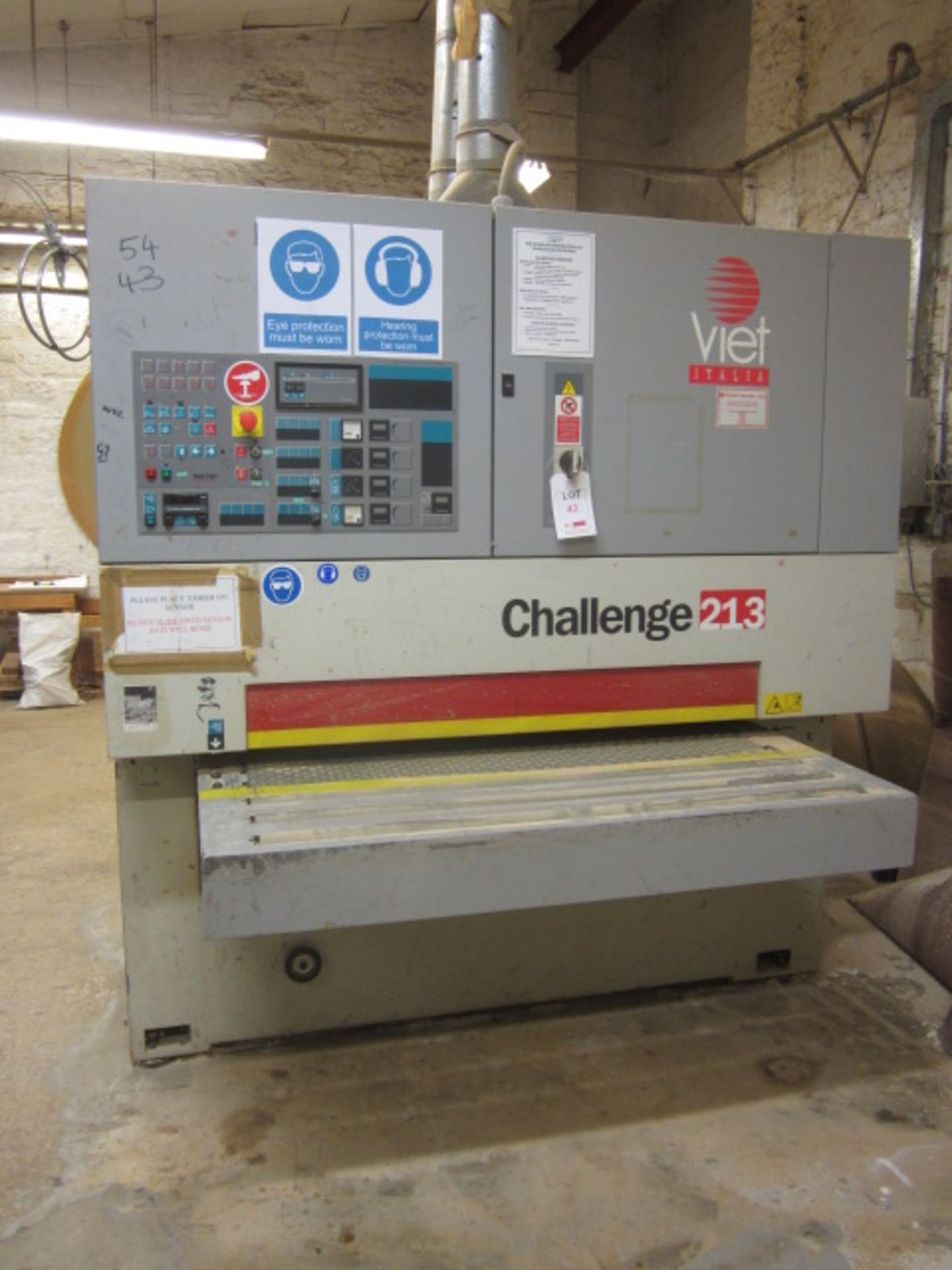 Viet Challenge 213 twin belt drum sander, serial no: 41310398 (1999), 1350mm width, Viet Synoptic