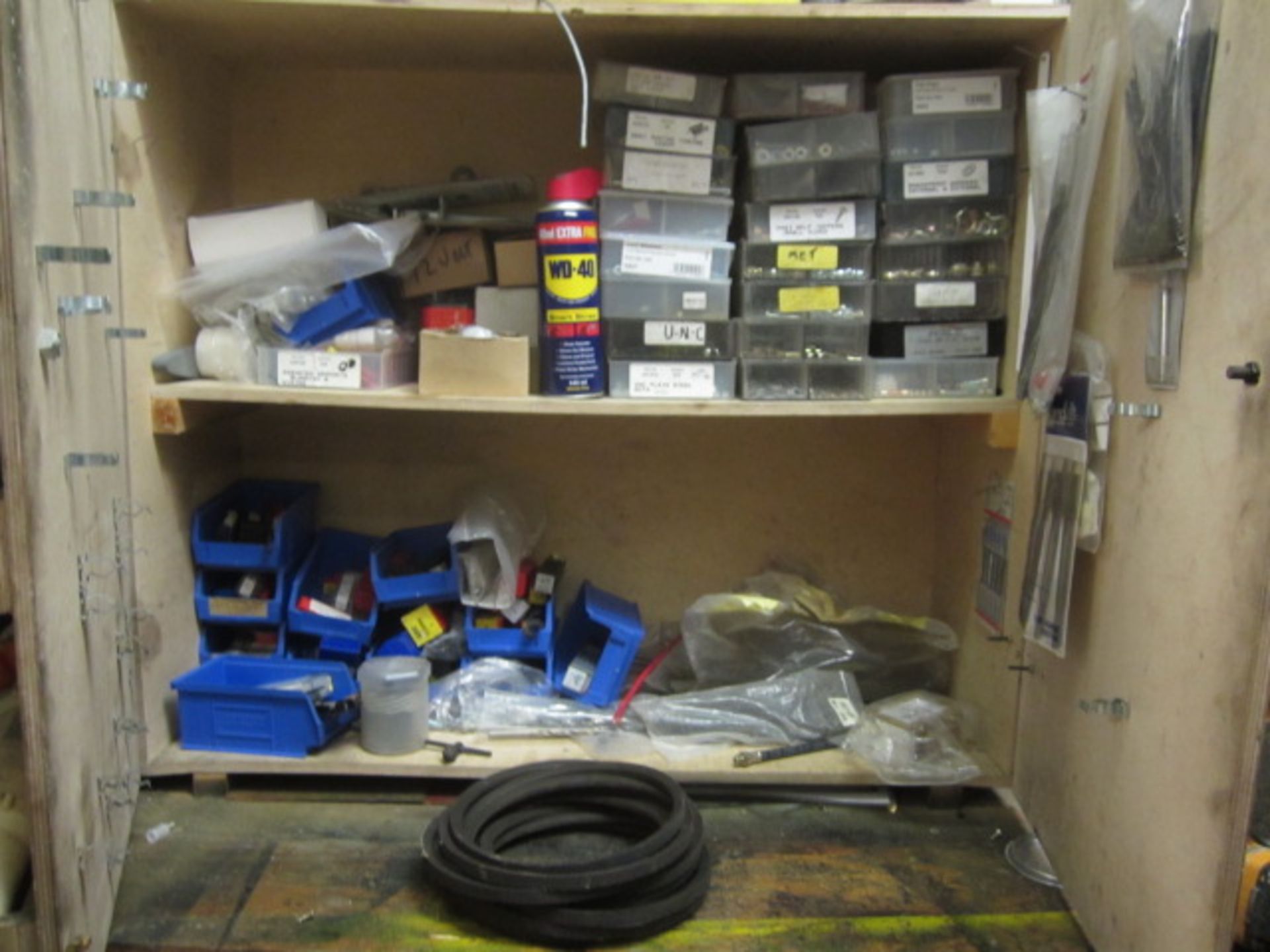 Contents of engineers workshop including sealey double ended bench grinder, 2 x bench vices, - Image 12 of 17