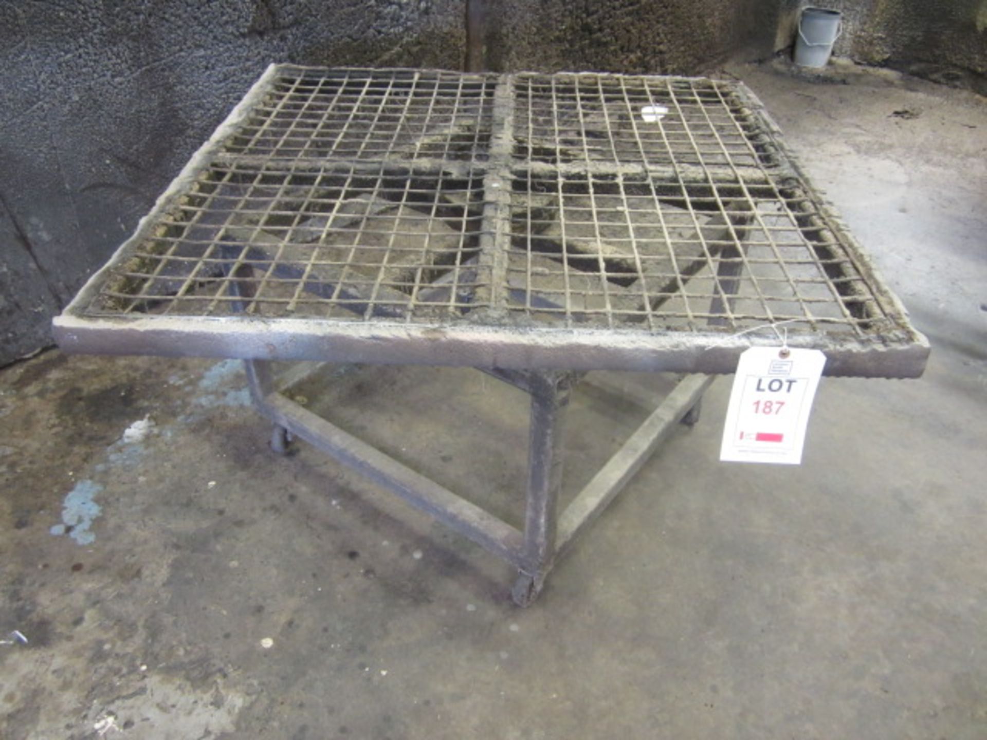 3 x metal frame rotating top work trollies