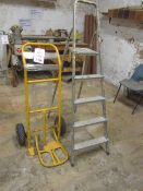 Sack truck, aluminium step ladder, 5 tread