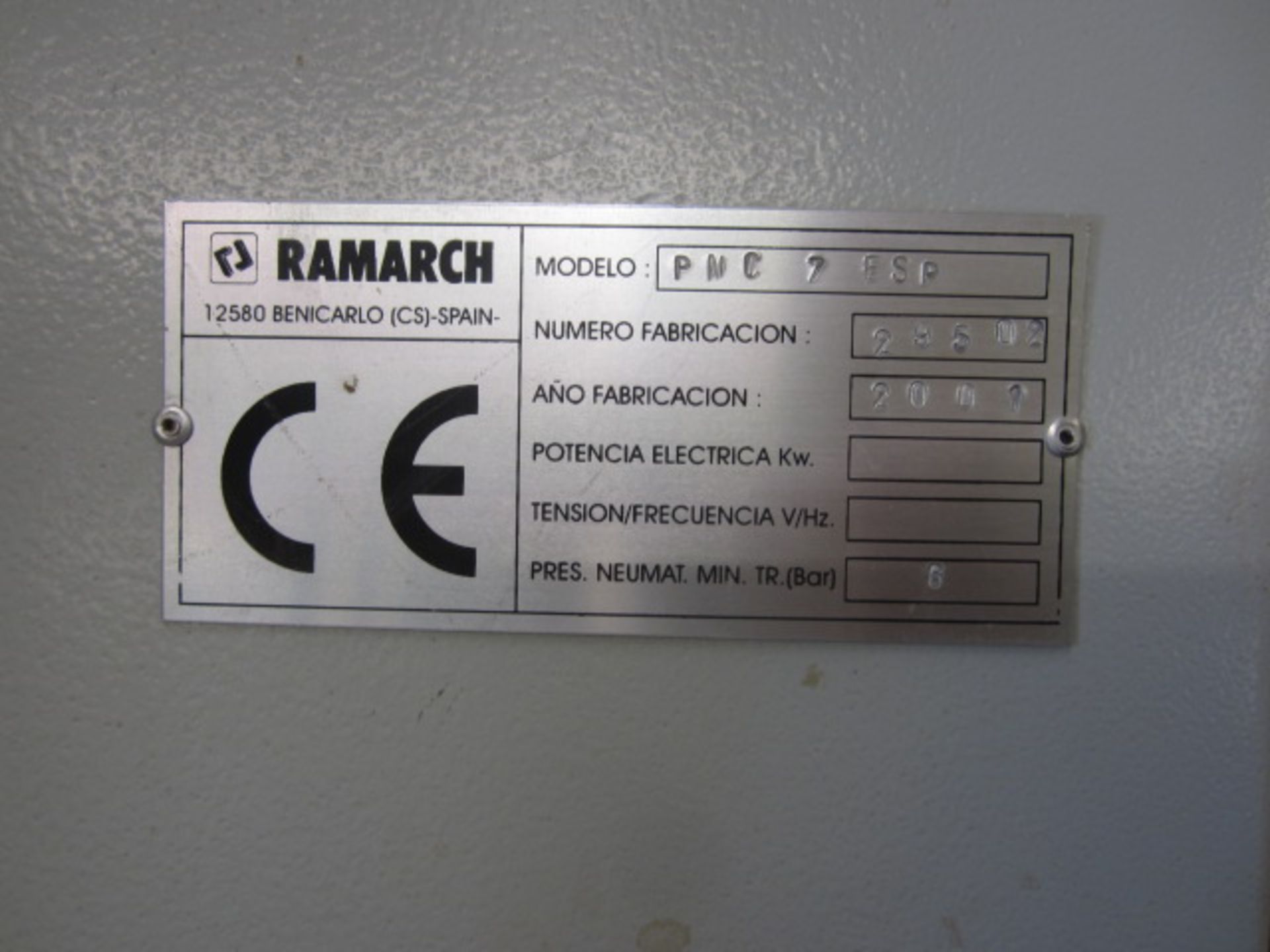 Ramarch hydraulic frame clamp, model PNC 7ESP, serial no: 29502 (2001), approx. 3.3m x 1.7m. *A work - Image 6 of 9