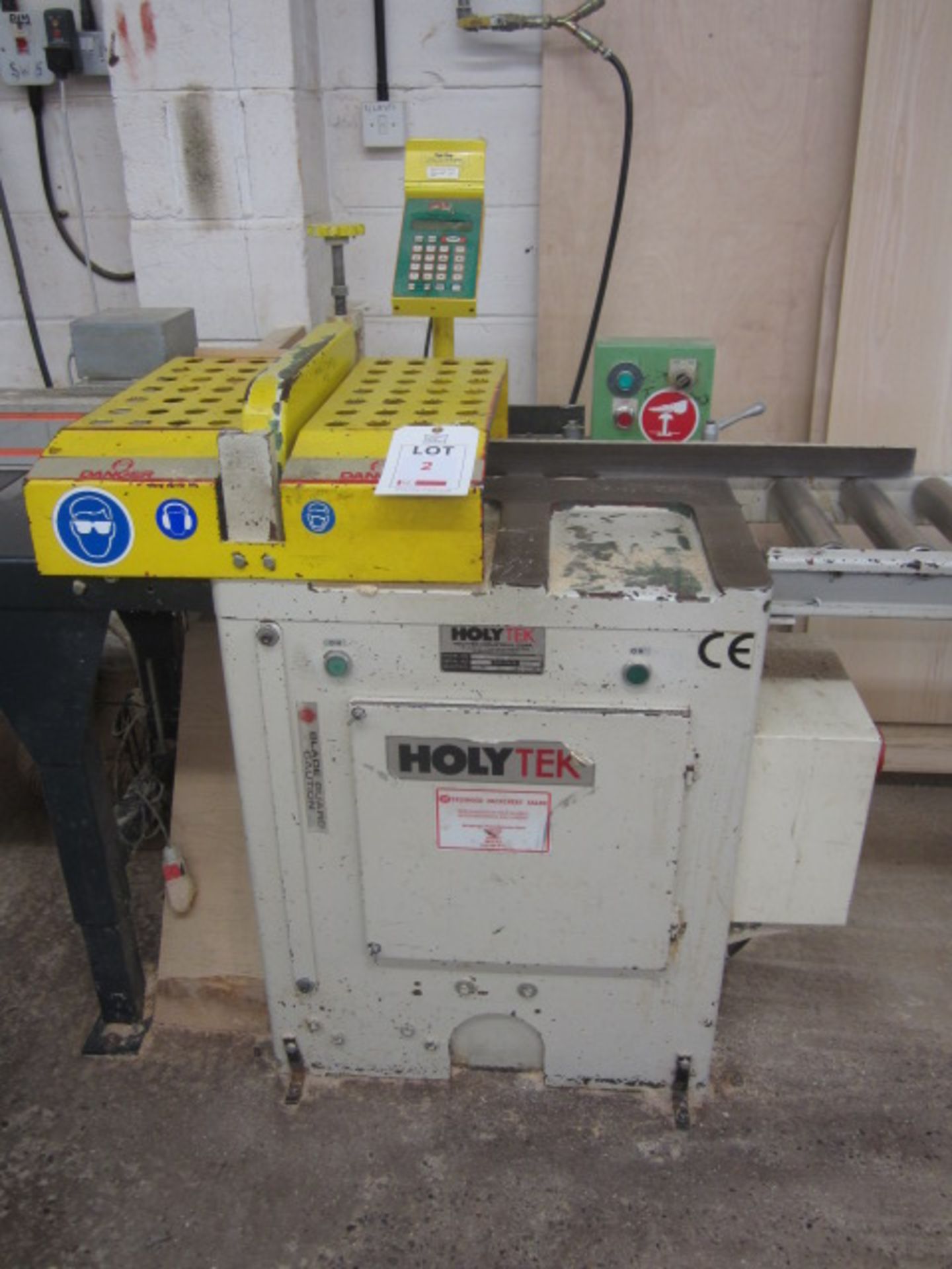 Holytek powered through feed upstroking circular cut off saw, model HCS-18RHCE, serial no: