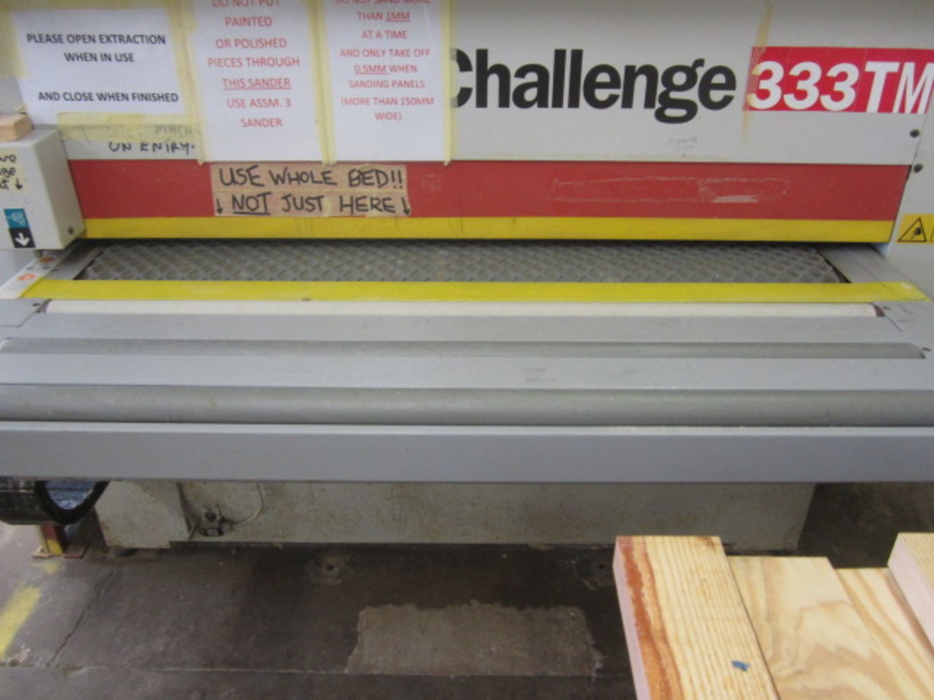 Viet Challenge 333-TM through feed triple belt drum sander, serial no: 4505239 (2001), Uniop - Image 6 of 10