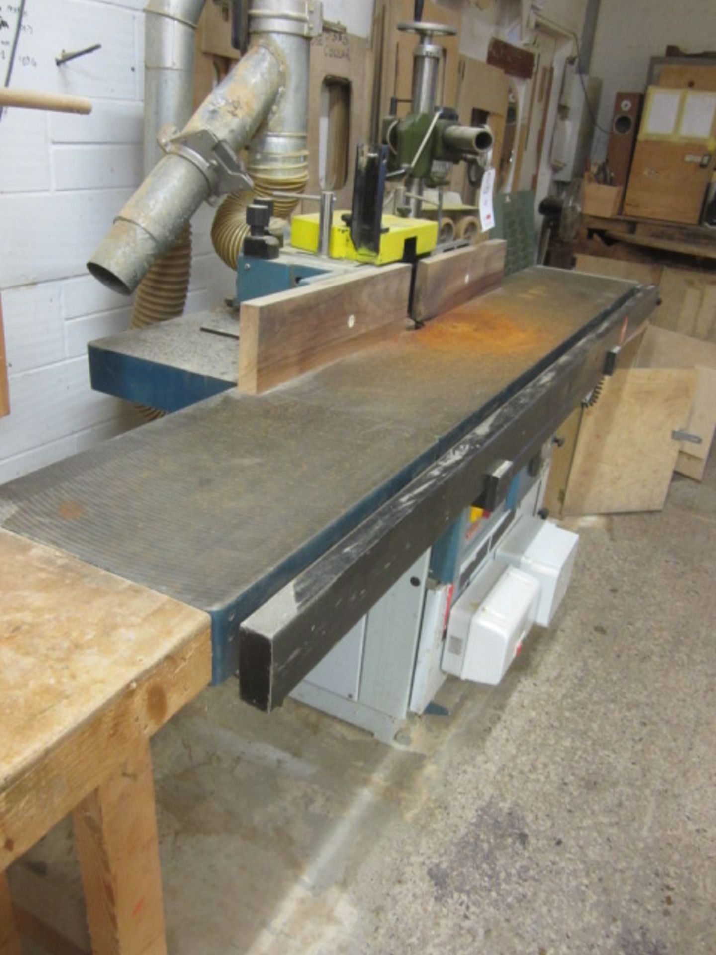Paeloni extended bed spindle moulder, with Griggio power feeder, bed approx. 2.5m x 400mm, timber - Image 4 of 8