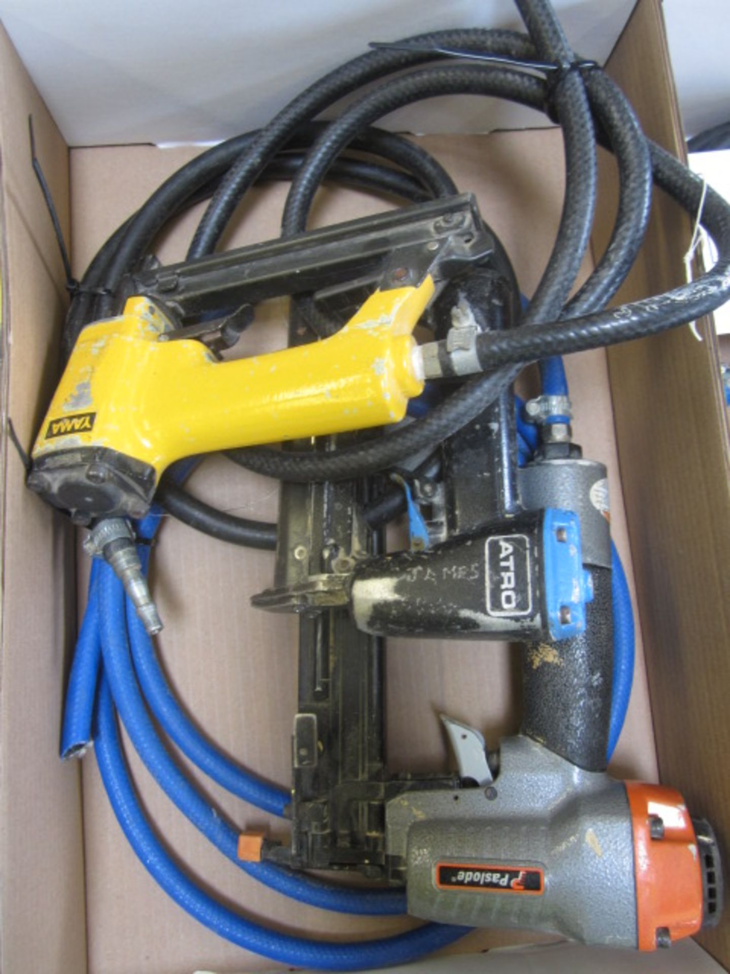 3 x assorted pneumatic staple guns