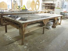 Timber workbench, approx. size 4.1m x 1530mm x 820mm