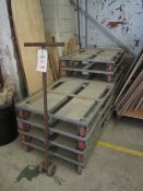 10 x metal frame component trollies with steering dolly