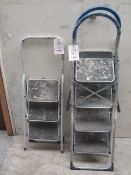 3 x various step ladders, 2 x 4 tread / 1 x 2 tread (not EN marked)