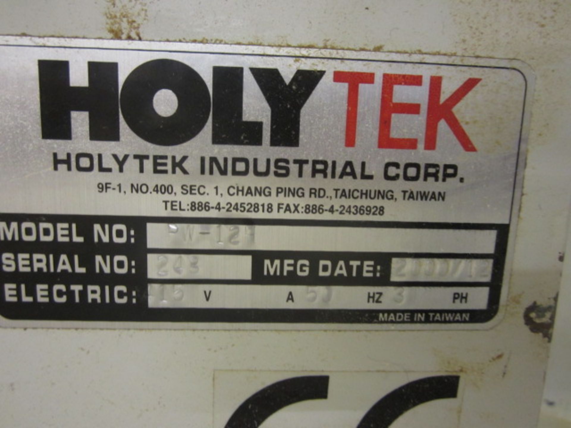 Holytek double sided horizontal belt sander, model PW-12H, serial no: 248 (2000) - Image 4 of 7