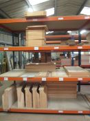 Quantity of assorted timber work in progress stock, as lotted (excluding racking). **Located on