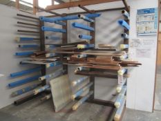 Freestanding metal frame single sided storage rack, approx. sixe 2.5m x height: 2.3m