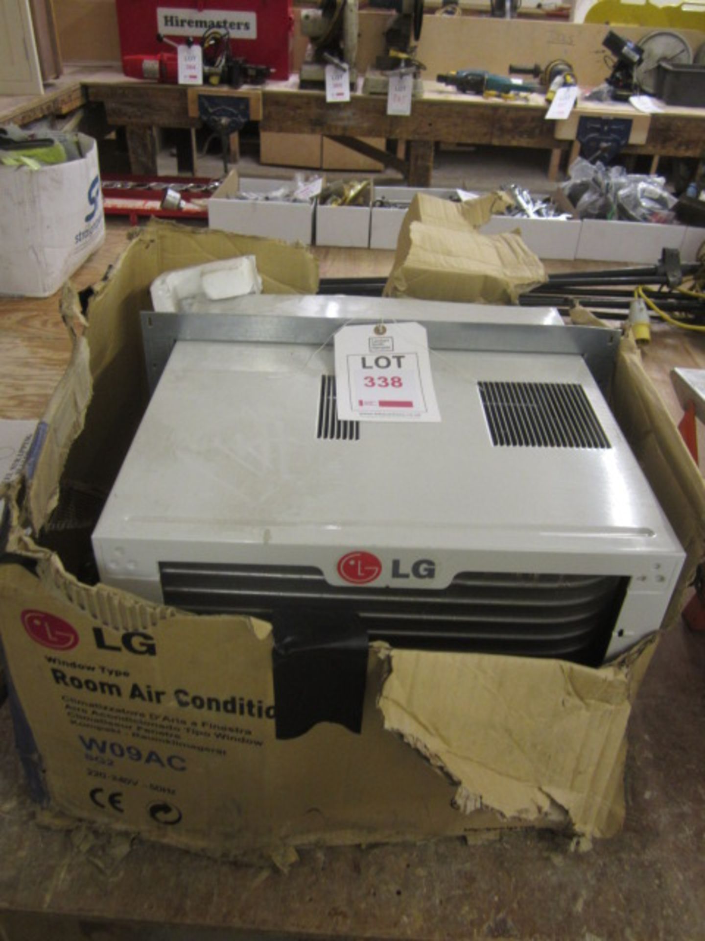 LG window type room air conditioning unit, model W09AC, 240v