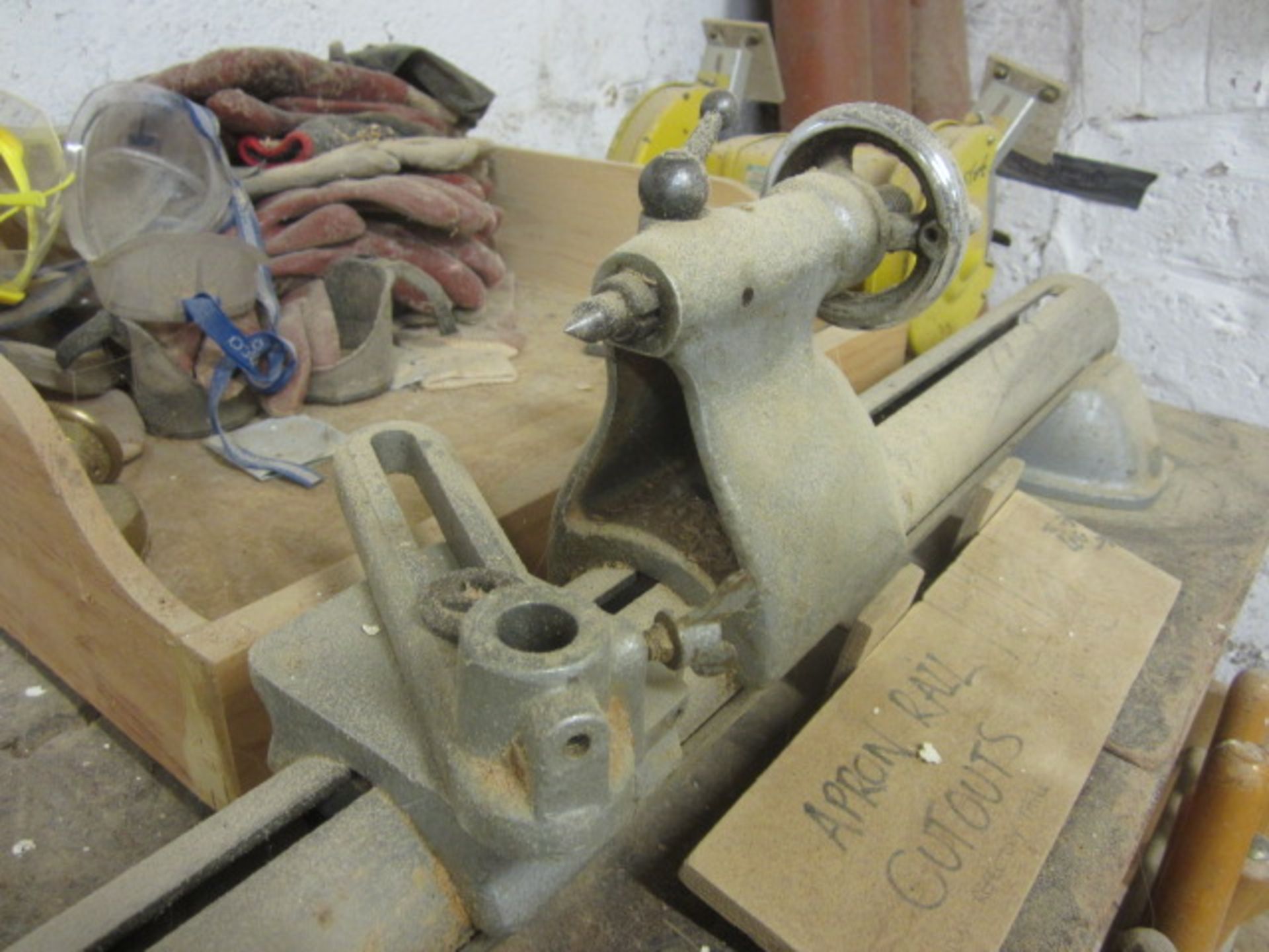 Myfold bench top wood turning lathe, Driv Loc electronic DC injection brake, various hand tools, - Image 3 of 6