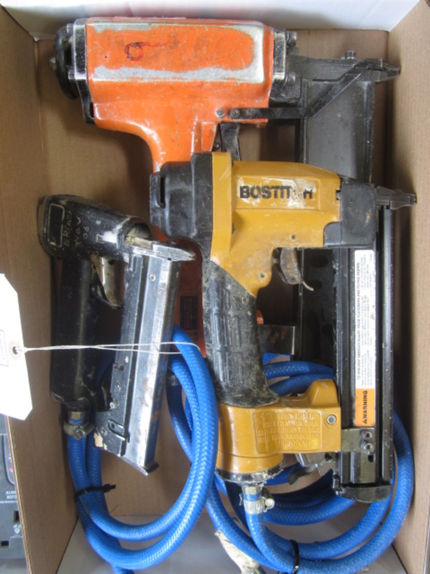 3 x assorted pneumatic staple guns