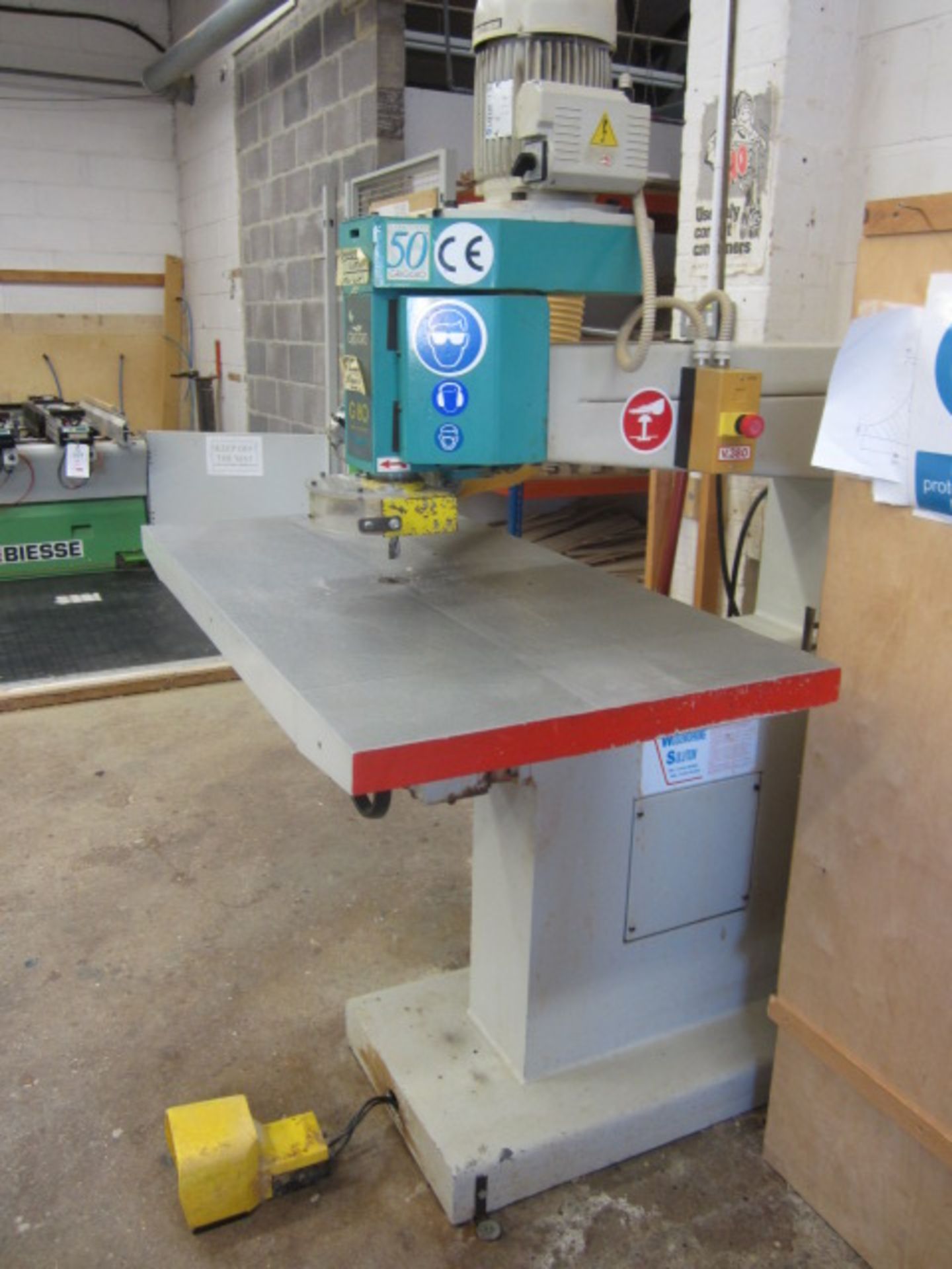 Griggio G80 high speed vertical router, serial no: 33307 (1998), 800mm throat size, foot control - Image 3 of 6