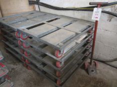 10 x metal frame component trollies with steering dolly