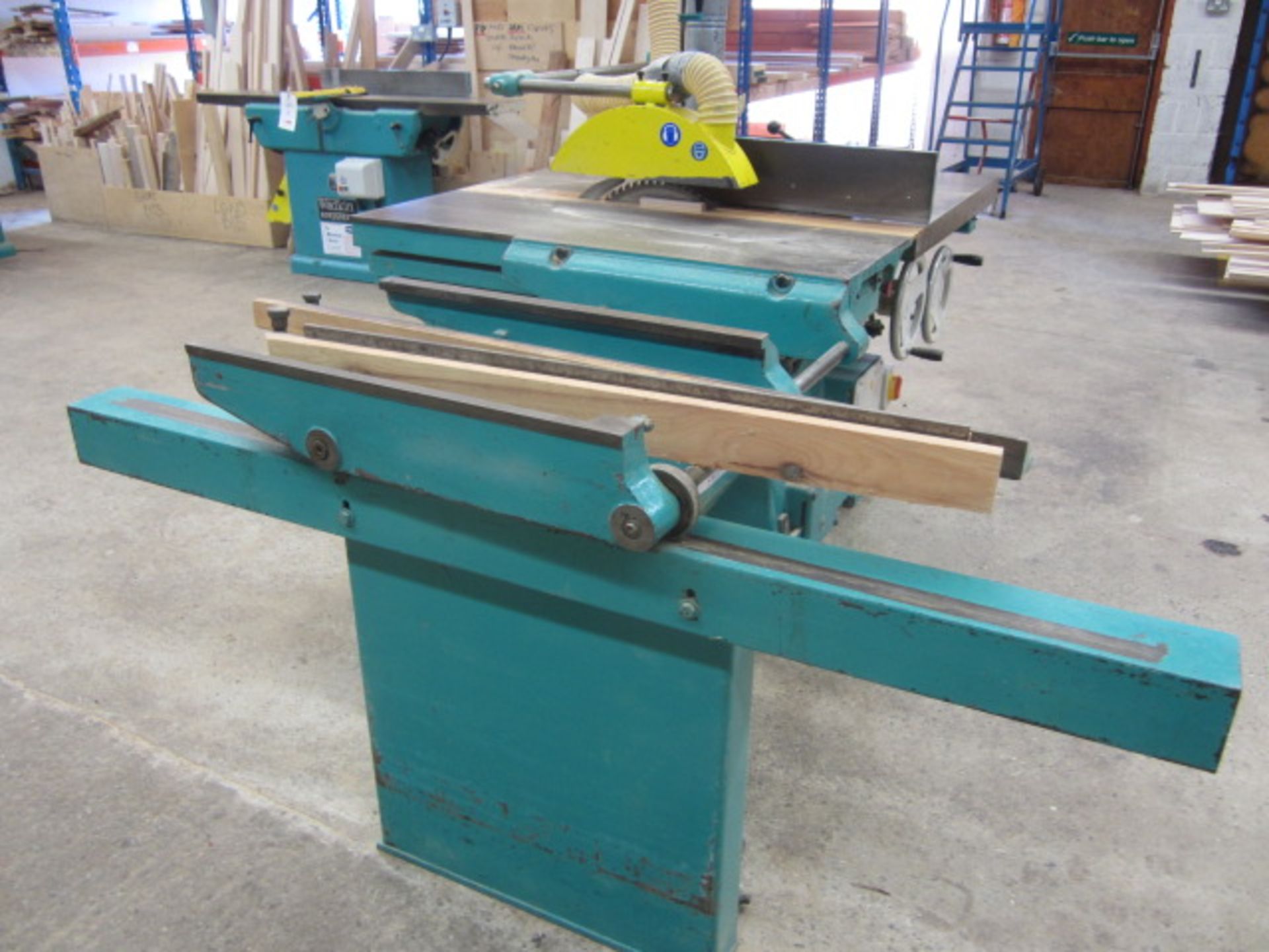 Wadkin split table 12" dimension circular saw, No PP741, ref no 78763 with table extension, 45° - Image 3 of 6