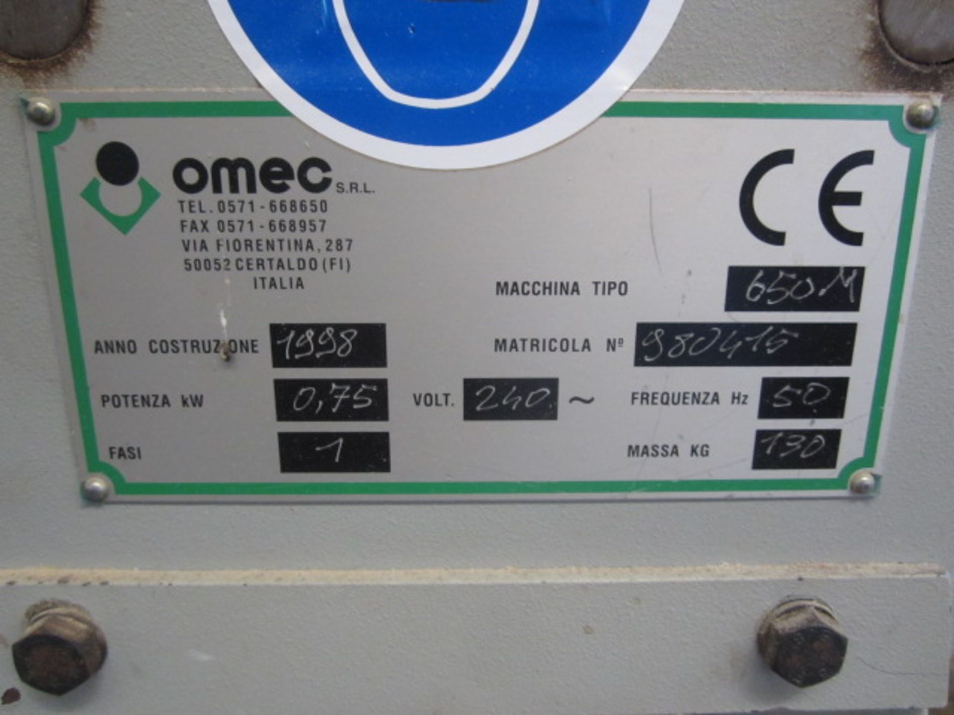 Omec 650-M vertical spindle dovetailer, serial no: 580475 (1998) - Image 4 of 5