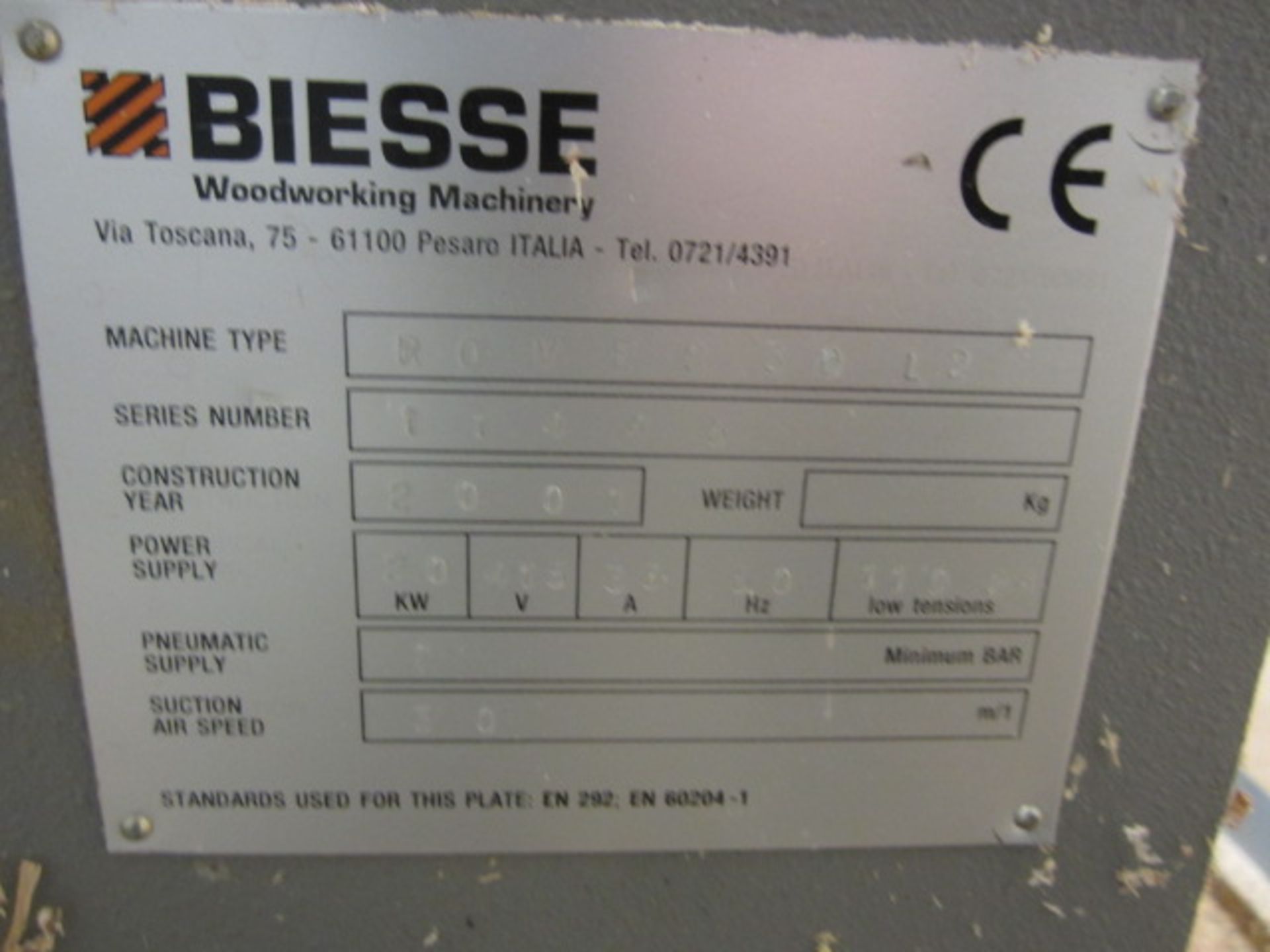 Biesse Rover 30 CNC vertical router, with drill head, serial no: 114455 (2001), CN XNC control, X. - Image 9 of 10