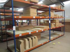 4 x bays of adjustable boltless racking, approx. size 5m x 1230mm x height: 2.5m (excluding