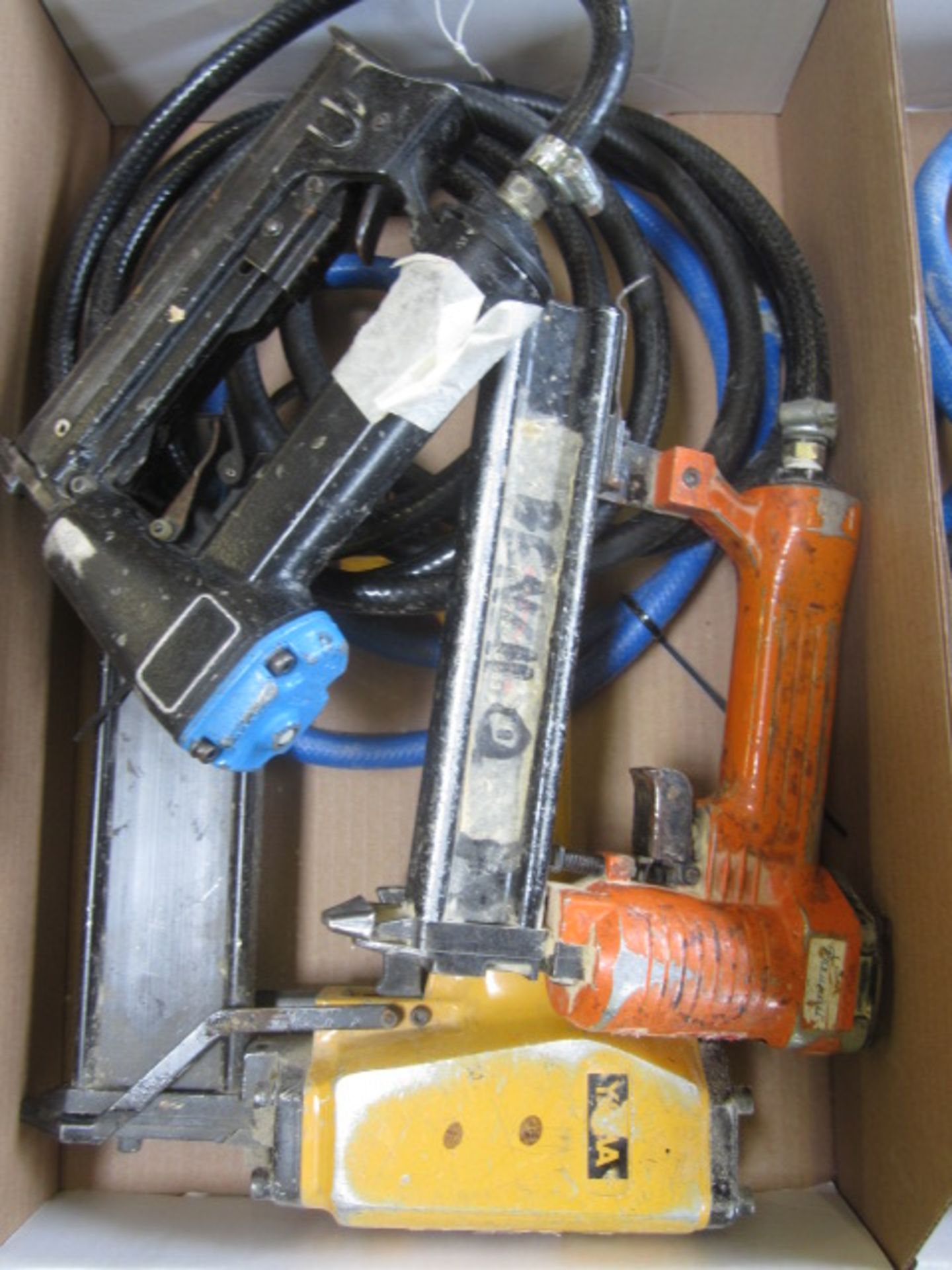 3 x assorted pneumatic staple guns